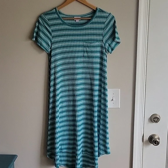 LuLaRoe | Dresses | Euc Lularoe Ribbed Carly Swing Tshirt Dress | Poshmark